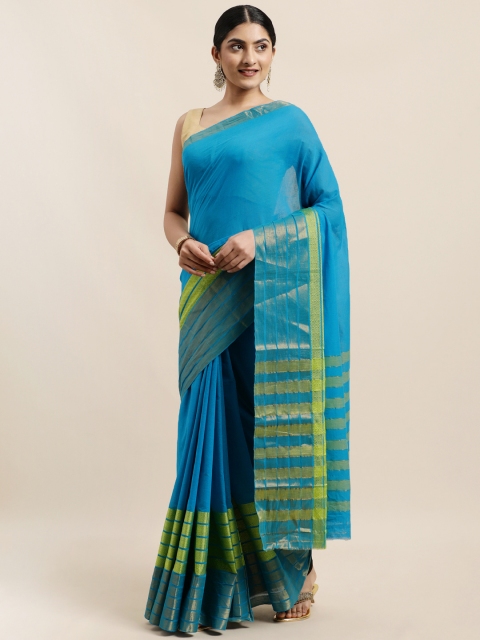 

KALINI Blue Pure Cotton Venkatgiri Saree