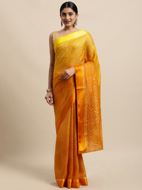 

KALINI Mustard Yellow Mangalagiri Saree