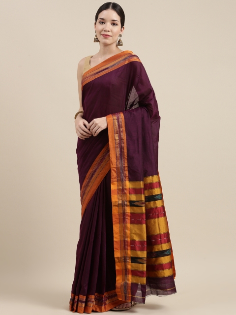 

Pavechas Burgundy Zari Venkatgiri Saree