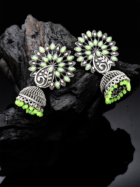 

ASMITTA JEWELLERY Oxidised Silver Dome Shape Jhumkas