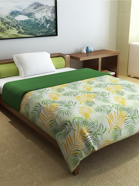 

Divine Casa Green & White Floral AC Room 150 GSM Single Bed Comforter