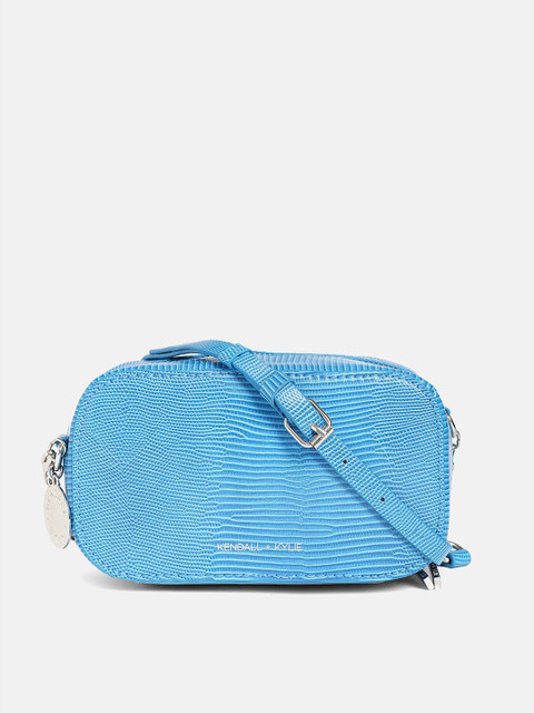 

KENDALL & KYLIE Blue Textured PU Structured Sling Bag