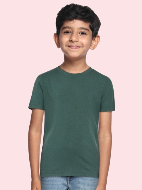 

METRO KIDS COMPANY Boys Green Solid T-shirt