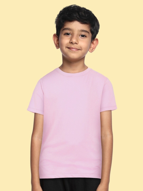 

METRO KIDS COMPANY Boys Pink Solid T-shirt
