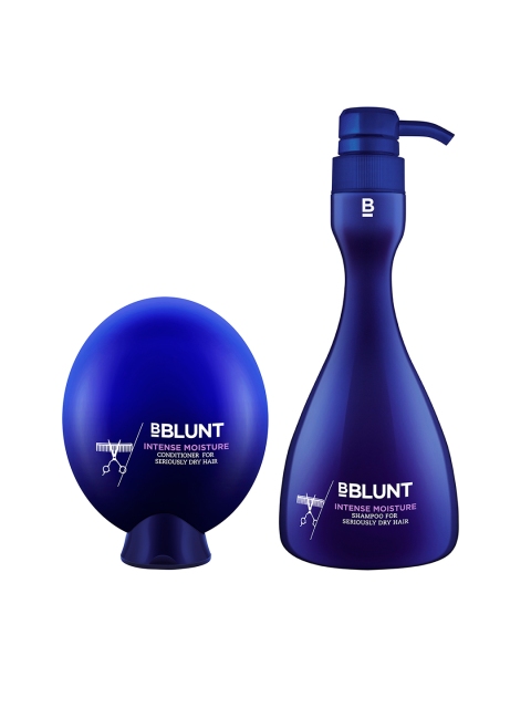 

BBLUNT Set of Intense Moisture Shampoo & Conditioner for Seriously Dry Hair, Blue