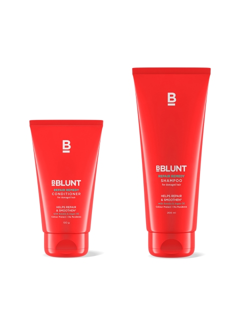 

BBLUNT Set of Repair Remedy Shampoo & Conditioner, Red