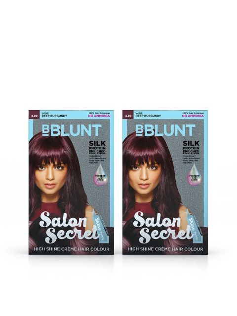 

BBLUNT Set of 2 Salon Secret High Shine Creme Hair Colour - Wine Deep Burgundy 4.20