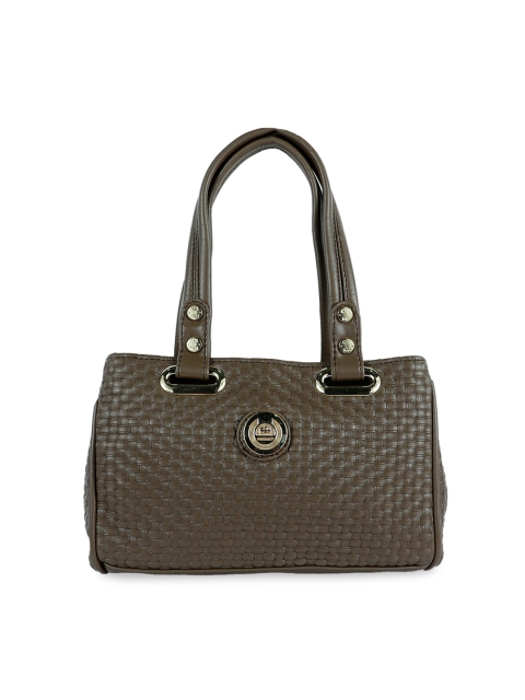 

LELYS Brown Textured Leather Oversized Shopper Shoulder Bag with Quilted