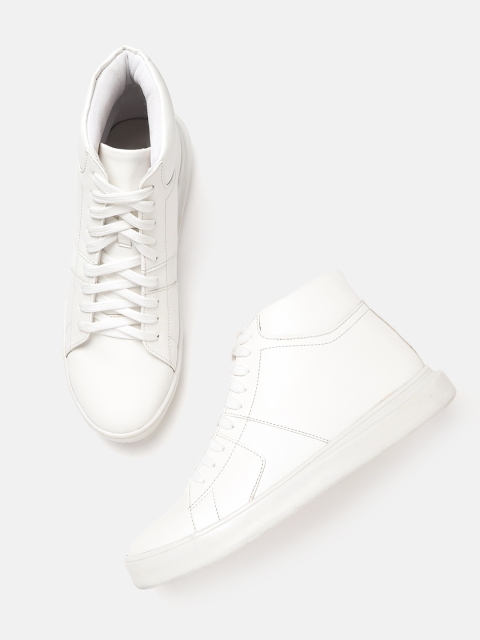 

The Roadster Lifestyle Co Women White Solid Mid-Top Sneakers