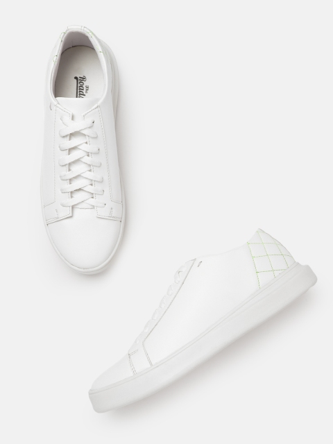 

The Roadster Lifestyle Co Women White Solid Sneakers with Quilted Detail