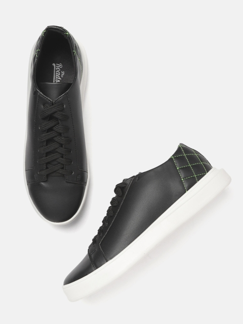 

The Roadster Lifestyle Co Women Black Solid Sneakers with Quilted Detail