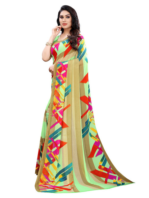 

KALINI Green & Red Printed Saree