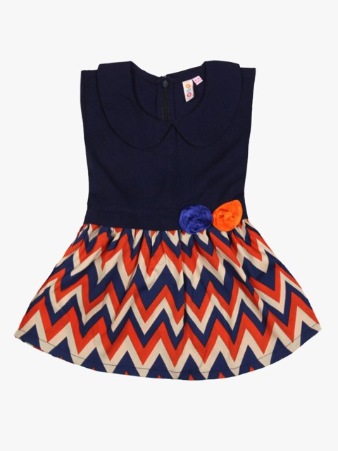 

Kids On Board Girls Orange Peter Pan Collar Dress