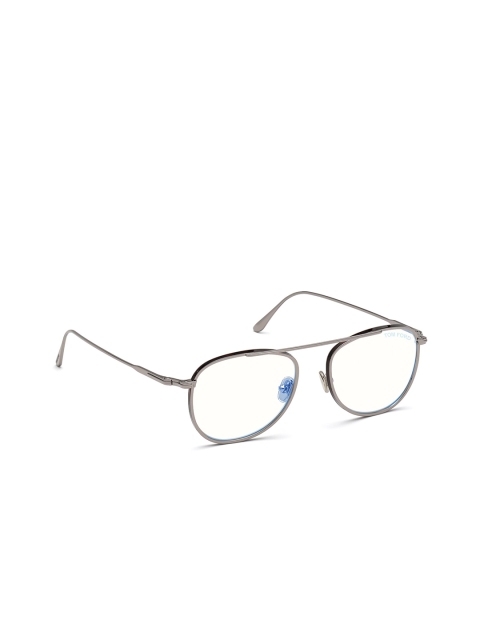 

Tom Ford Men Transparent & Gunmetal-Toned Full Rim Aviator Frames