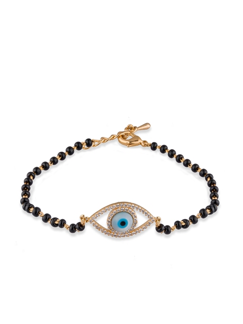 

Queen Be Women Black & Gold-Toned Beaded Charm Bracelet