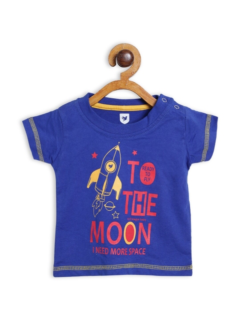 

612 league Boys Blue Printed T-shirt