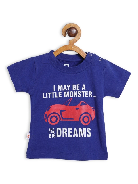 

612 league Boys Blue Typography Printed T-shirt