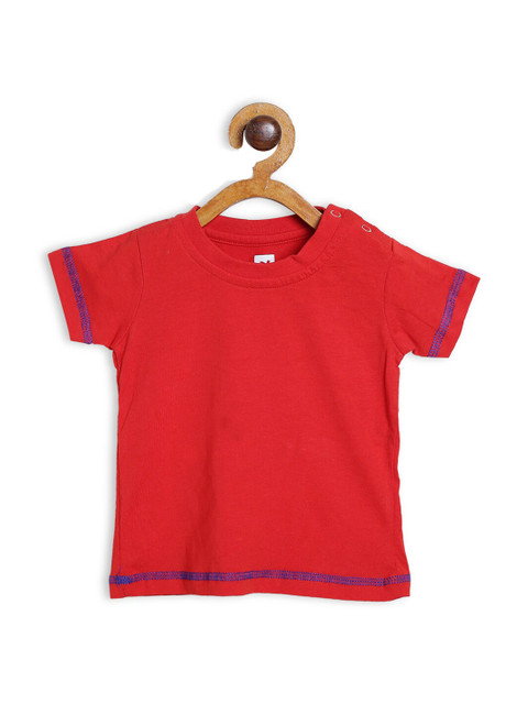 

612 league Boys Red Solid T-shirt