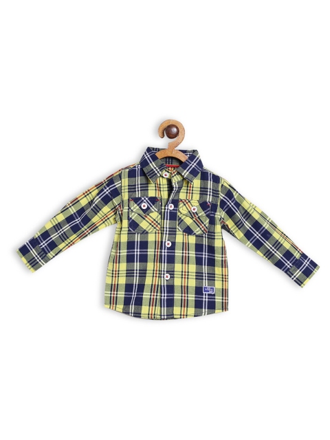 

612 league Boys Yellow Tartan Checked Casual Shirt