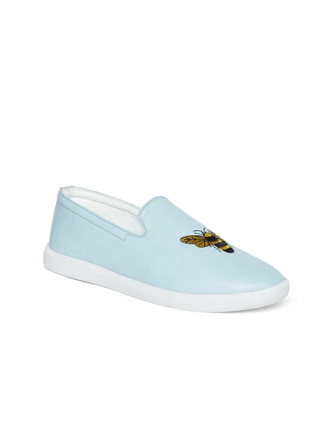 

People Women Blue & Yellow Slip-On Sneakers
