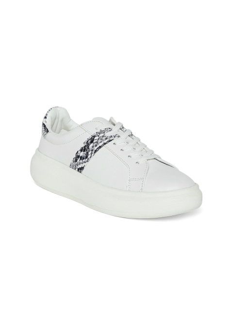 

People Women White Woven Design Sneakers
