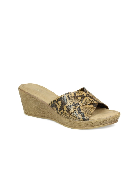 

Inc 5 Tan Printed Wedge Mules