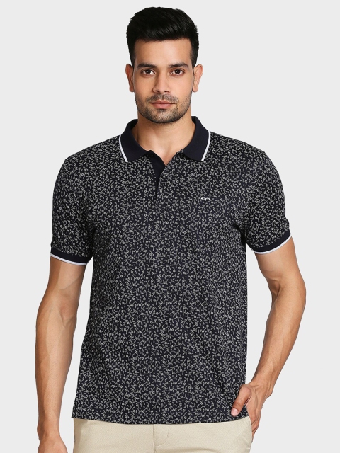 

ColorPlus Men Blue Printed Polo Collar Pockets T-shirt