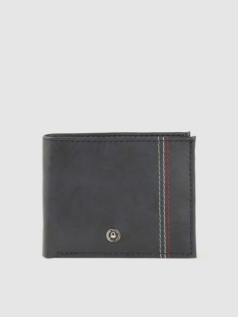 

United Colors of Benetton Men Navy Blue Solid Two Fold Wallet