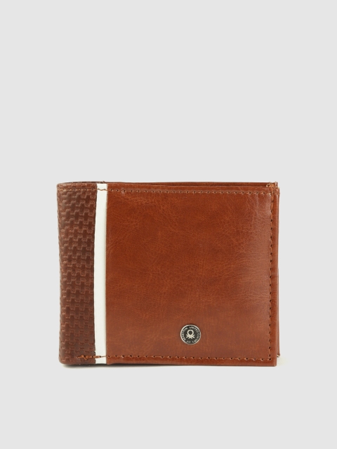 

United Colors of Benetton Men Tan Brown Solid Two Fold Wallet