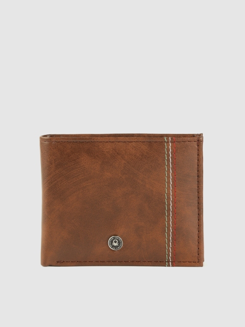 

United Colors of Benetton Men Brown Solid Two Fold Wallet