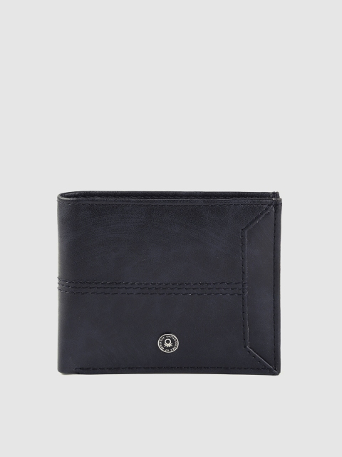 

United Colors of Benetton Men Navy Blue Solid Two Fold Wallet