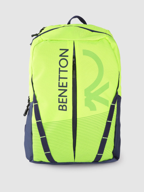 

United Colors of Benetton Unisex Neon Green Brand Logo Print 15 Inch Laptop Backpack, Fluorescent green