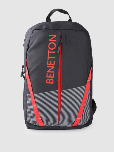 

United Colors of Benetton Unisex Navy Blue Brand Logo Print 15 Inch Laptop Backpack
