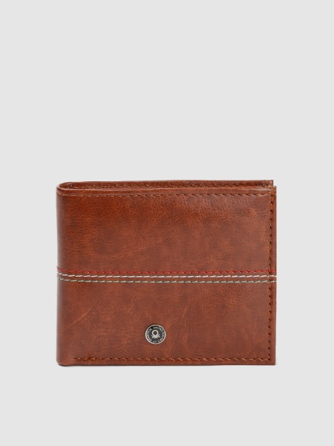 

United Colors of Benetton Men Brown Solid Two Fold Wallet