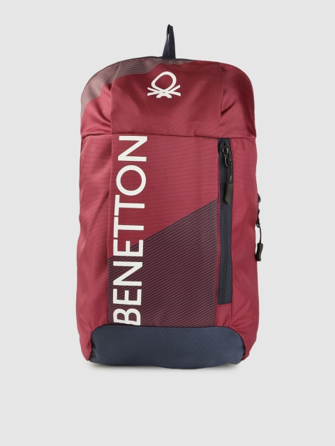 

United Colors of Benetton Unisex Red & Navy Blue Striped Red Rider Backpack