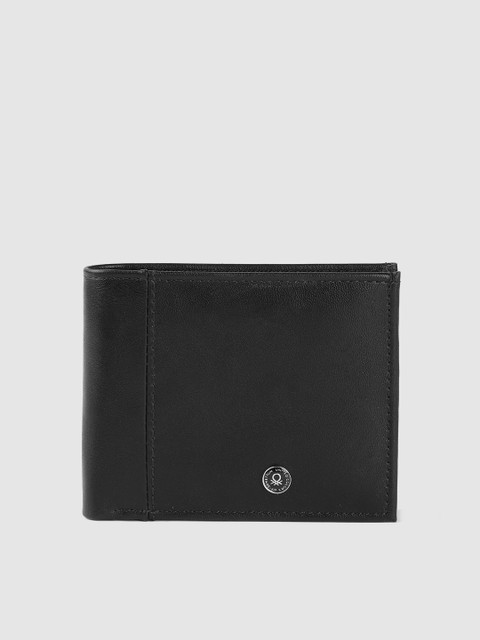 

United Colors of Benetton Men Black Two Fold Wallet