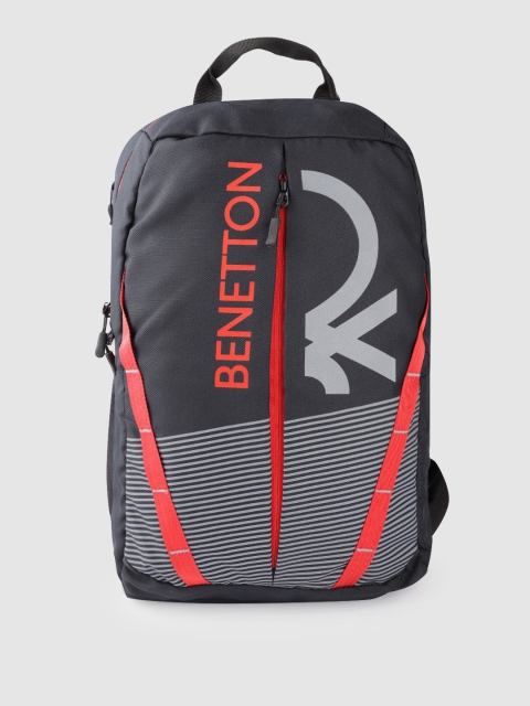 

United Colors of Benetton Unisex Navy Blue Brand Logo Print Backpack