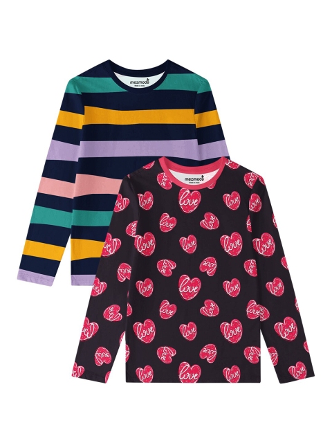 

mezmoda Girls Pack Of 2 T-shirts, Black