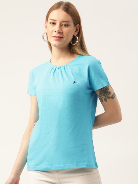 

AM SWAN Blue Striped Regular Top