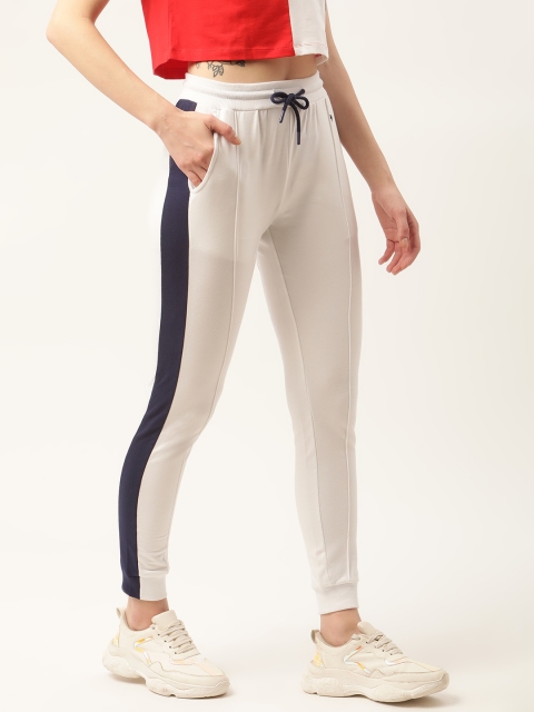 

AM SWAN Women White Cotton Regular Fit Track Pants