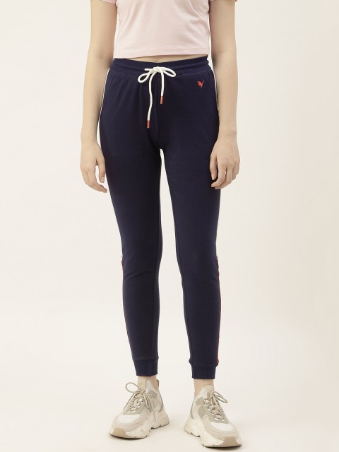 

AM SWAN Women Navy Blue & White Colourblocked Sports Jogger