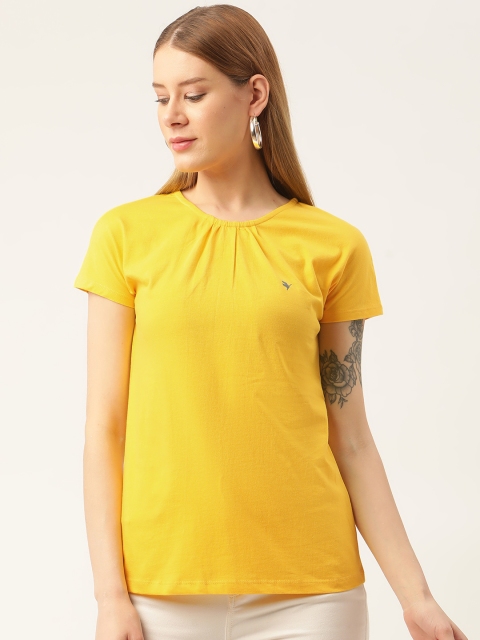 

AM SWAN Yellow Striped Regular Top