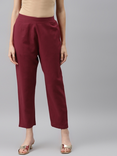 

Yuris Women Maroon Comfort Trousers