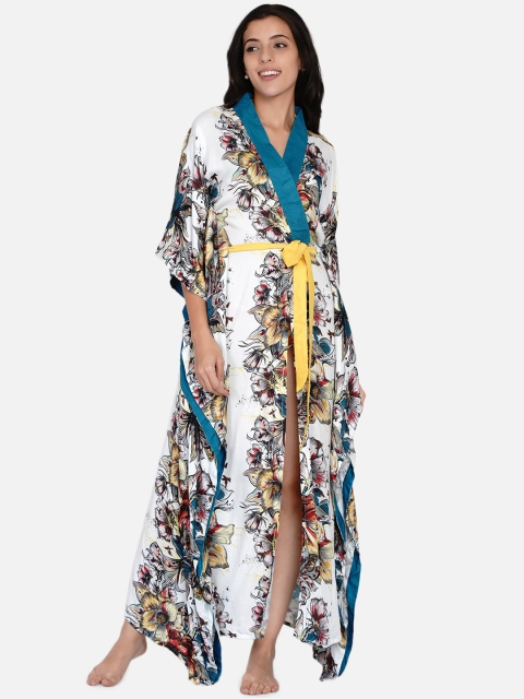 

The Kaftan Company Women White & Black Printed Cover-Up Dress RW_VS_BRUSHED22