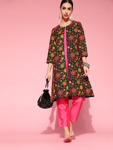 

Tikhi Imli Women Pink Floral Regular Kurta with Trousers