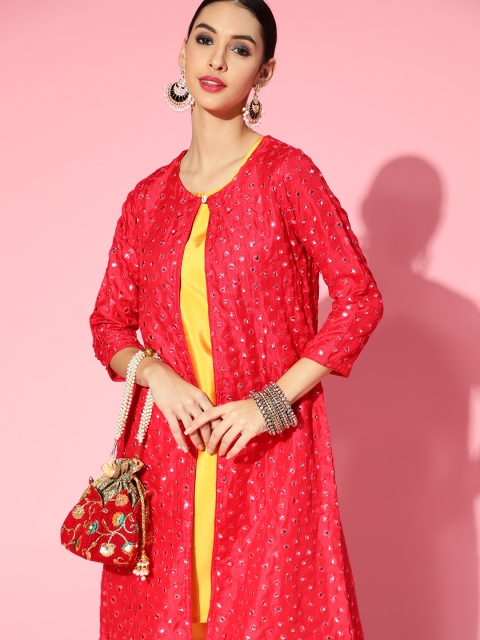 

Tikhi Imli Women Pink Regular Mirror Work Kurta with Trousers