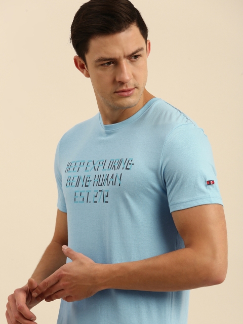 

Being Human Men Blue Typography Printed Pure Cotton T-shirt