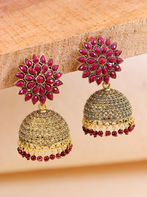 

Crunchy Fashion Pink Contemporary Jhumkas Earrings
