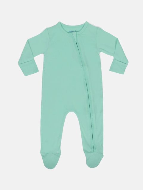 

Softsens Kids Green Solid Bamboo Sleepsuit