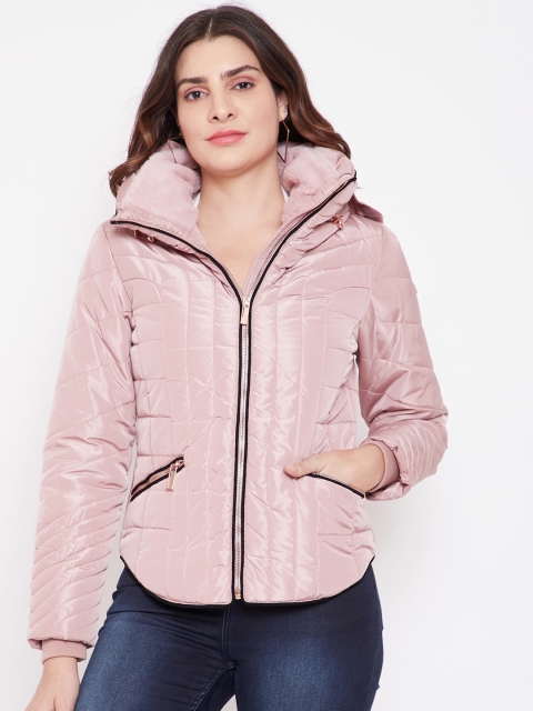 

Madame Women Pink Insulator Hooded Quilted Jacket